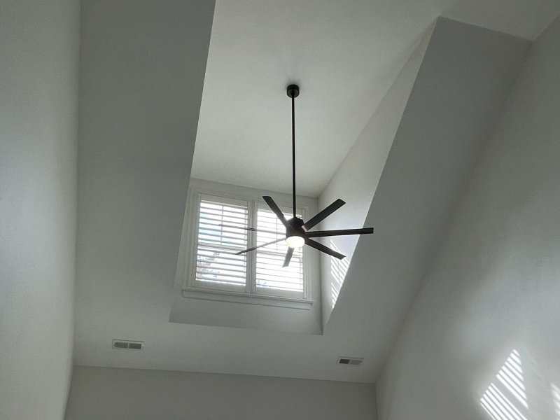 black ceiling fan in home
