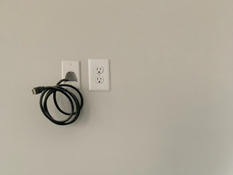 outlet and outlet with black cord